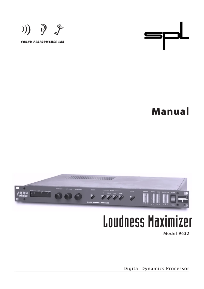 Page n°1 - Manuel utilisateur SPL Loudness Maximizer 9632