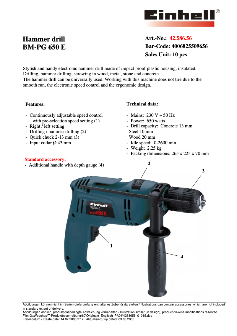 Page 1 de la notice Manuel utilisateur Global BM-PG 650 E