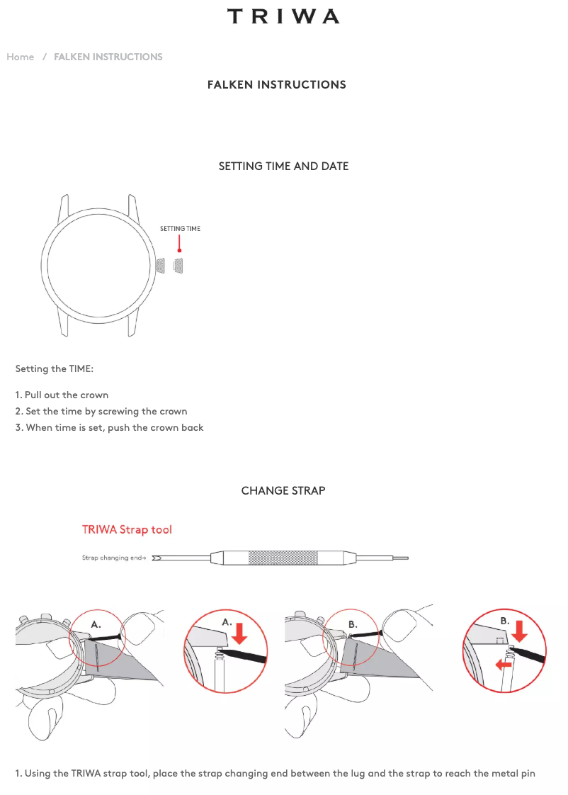 Page 1 de la notice Manuel utilisateur Triwa Falken
