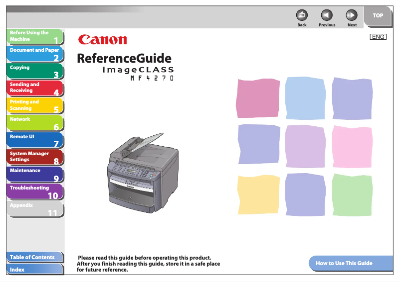 Page n°1 - Manuel utilisateur Canon imageCLASS MF4270