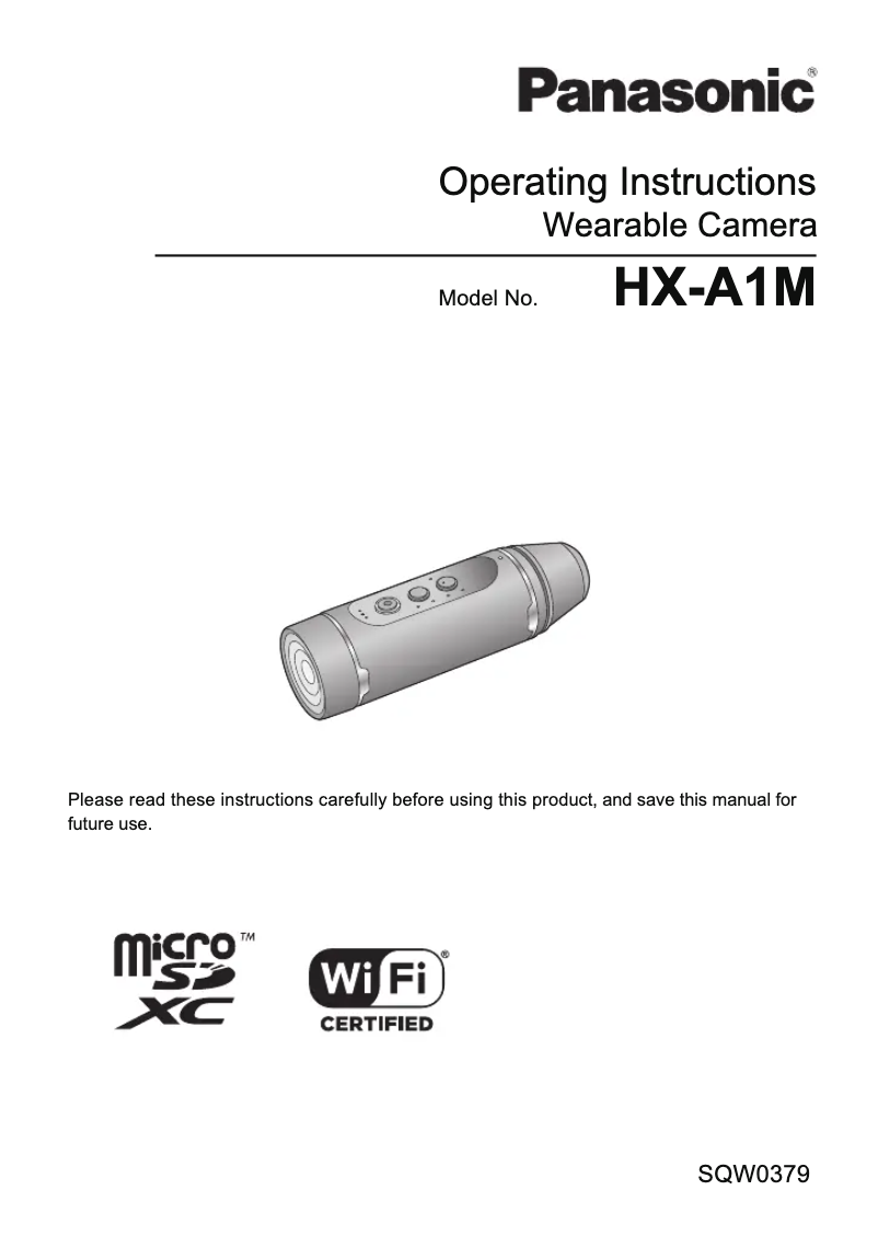 Page n°1 - Manuel utilisateur Panasonic HX-A1MGC