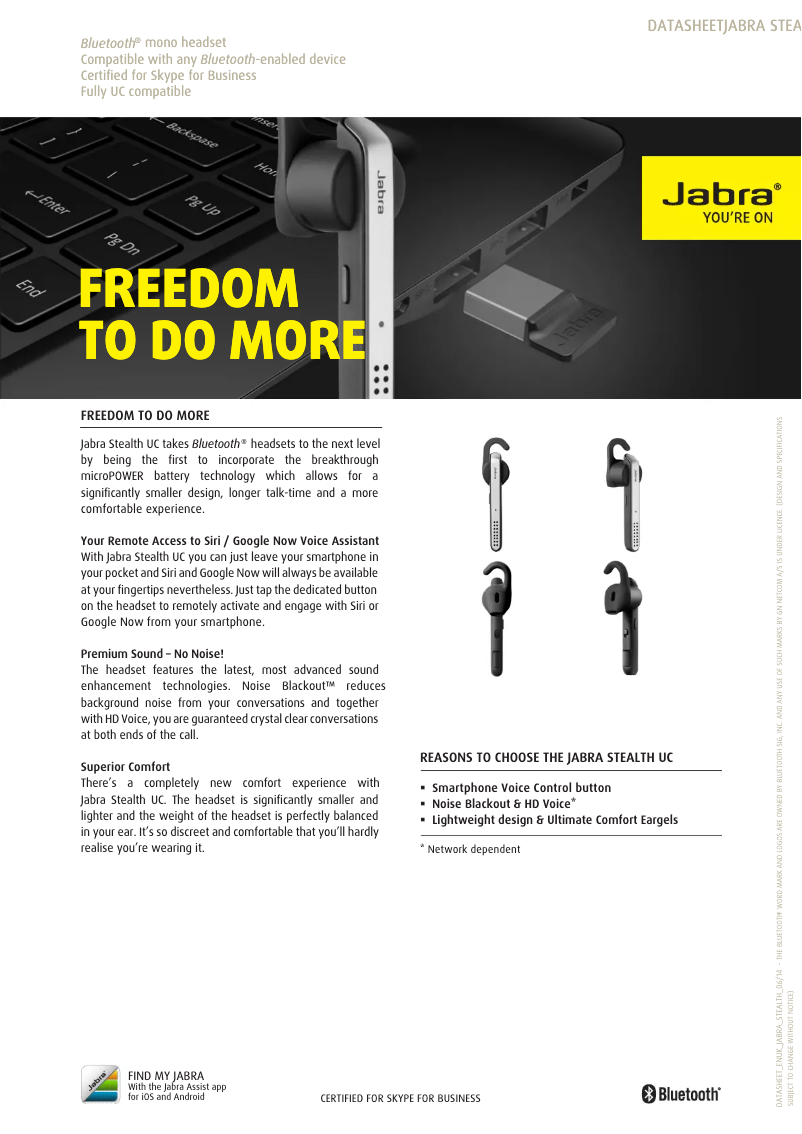 Página 1 del manual Folleto Jabra Stealth