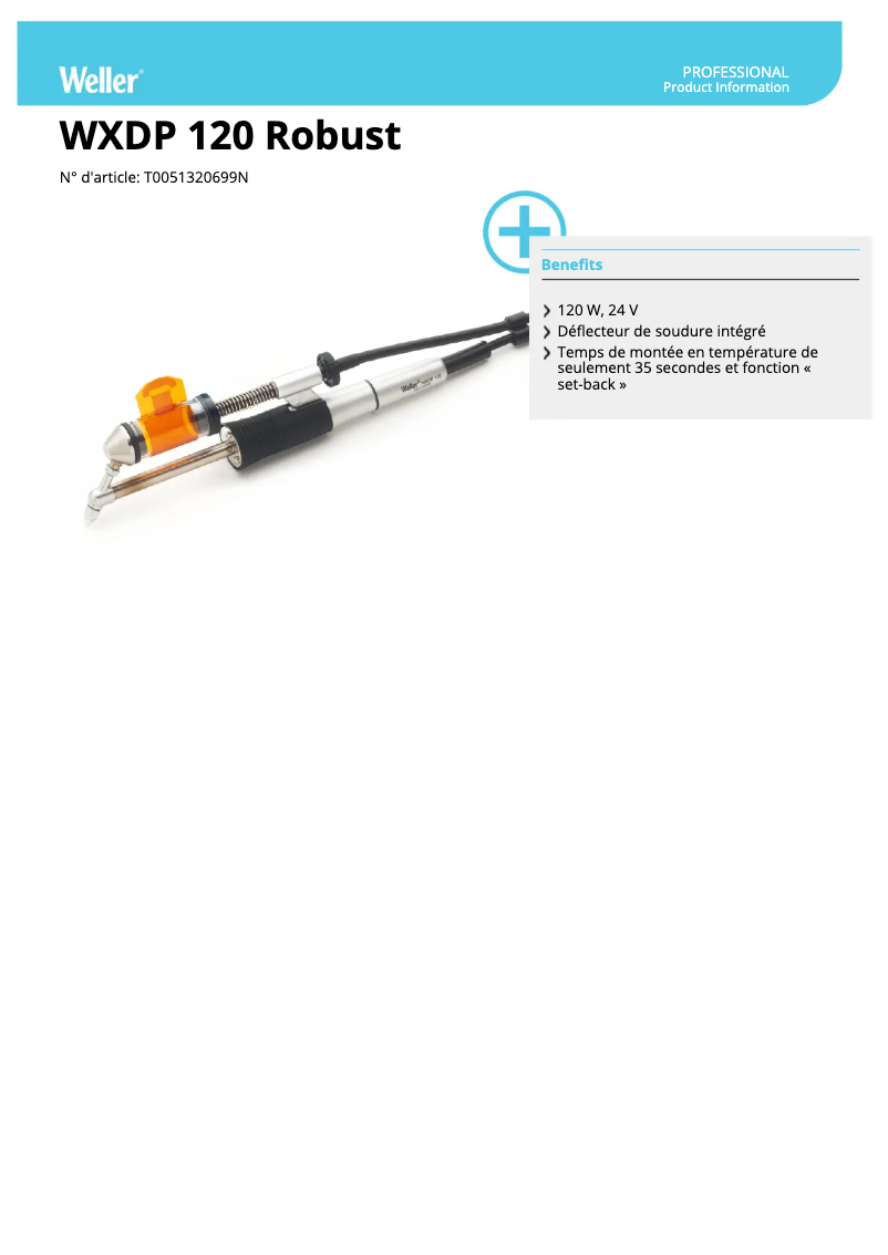 Page n°1 - Fiche technique Weller WXDP 120 Robust