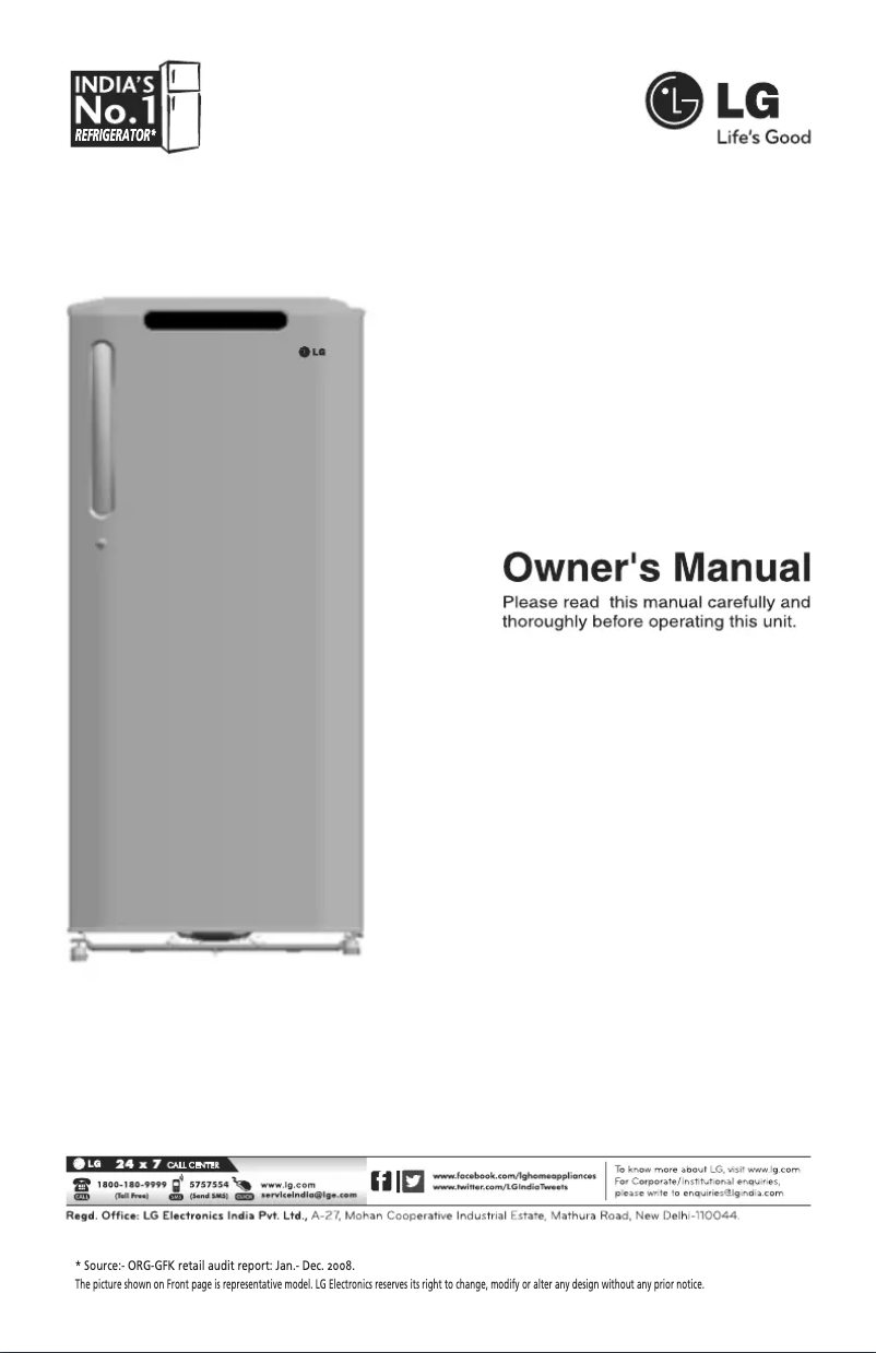 Page 1 de la notice Manuel utilisateur LG GL-225BME5