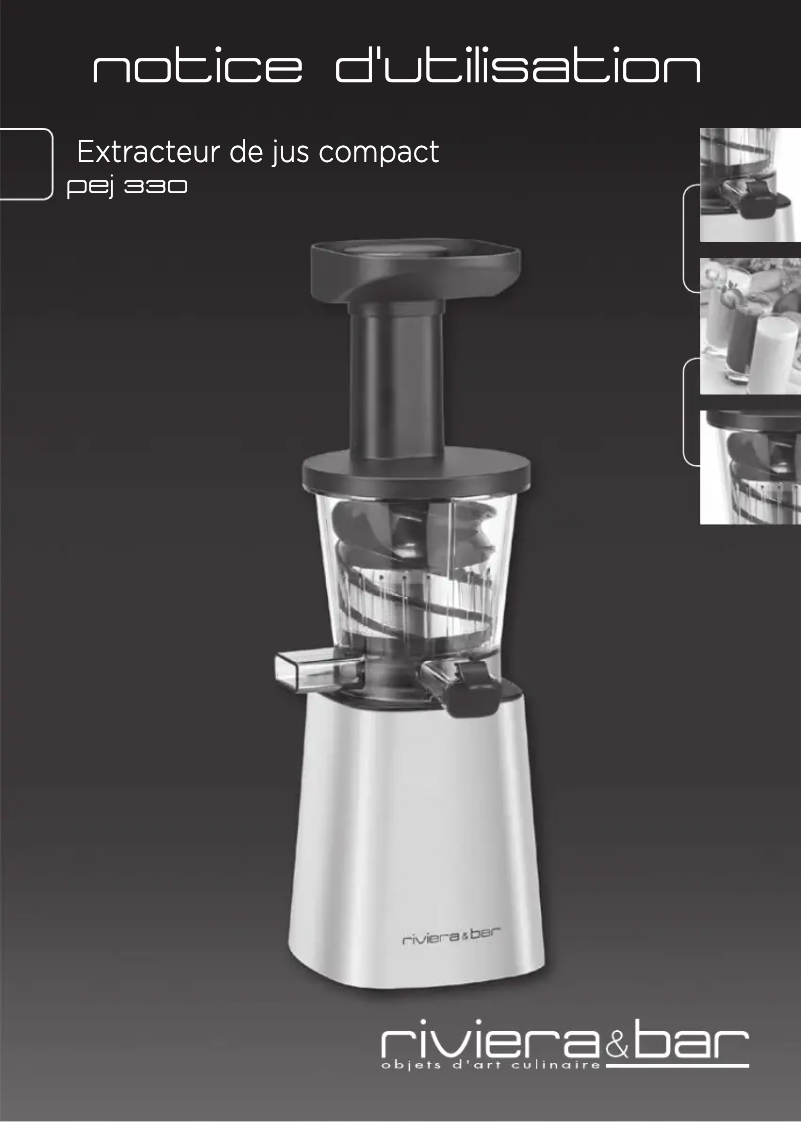 Page 1 de la notice Manuel utilisateur Riviera & Bar PEJ330