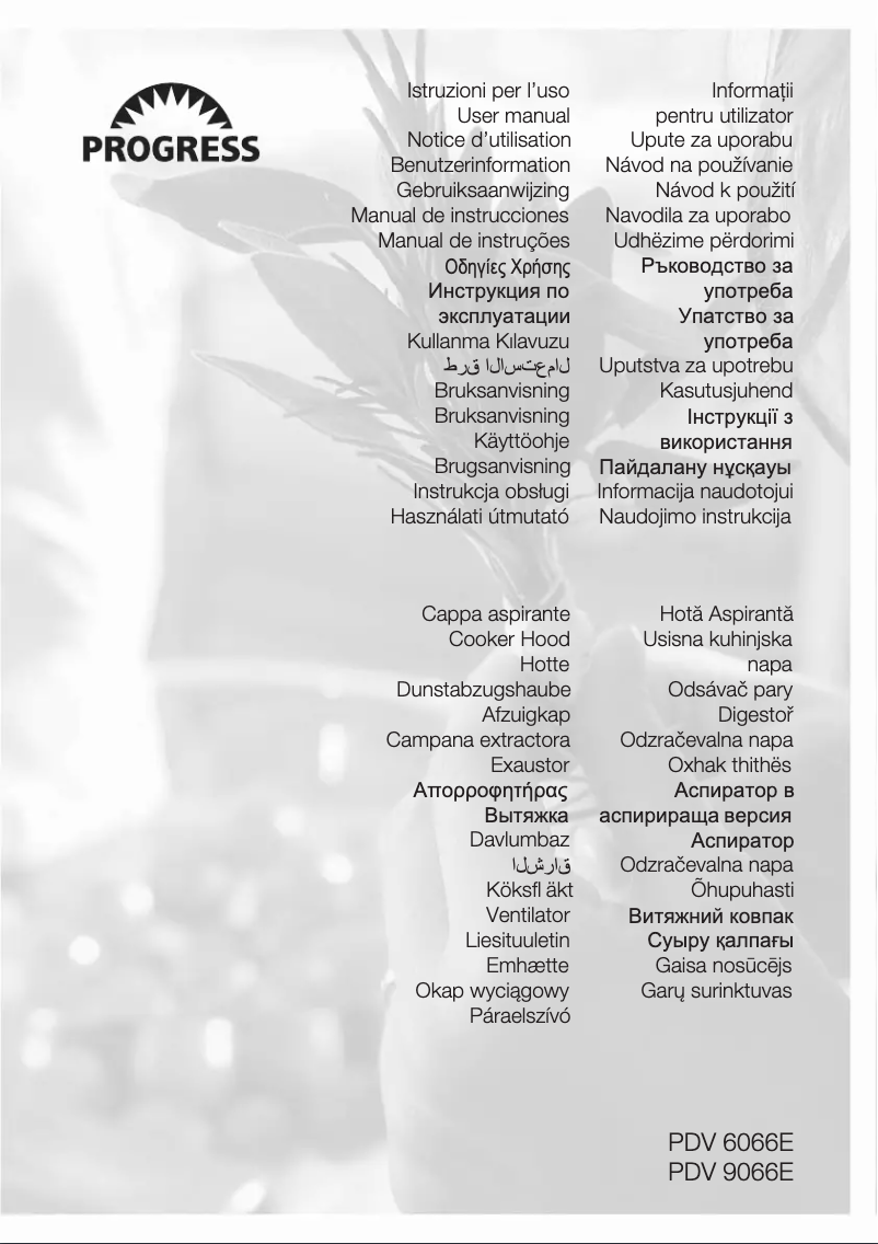 Page 1 de la notice Manuel utilisateur Progress PDV9066E