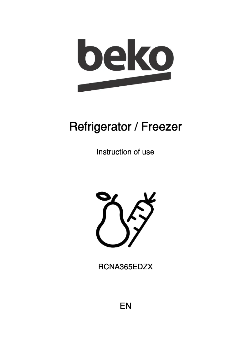 Image de la première page du manuel de l'appareil RCNA365EDZX