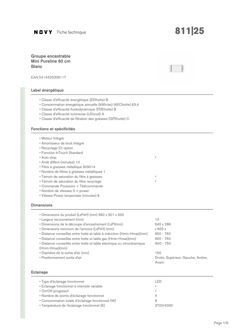 Image de la première page du manuel de l'appareil Pure'Line Mini 811