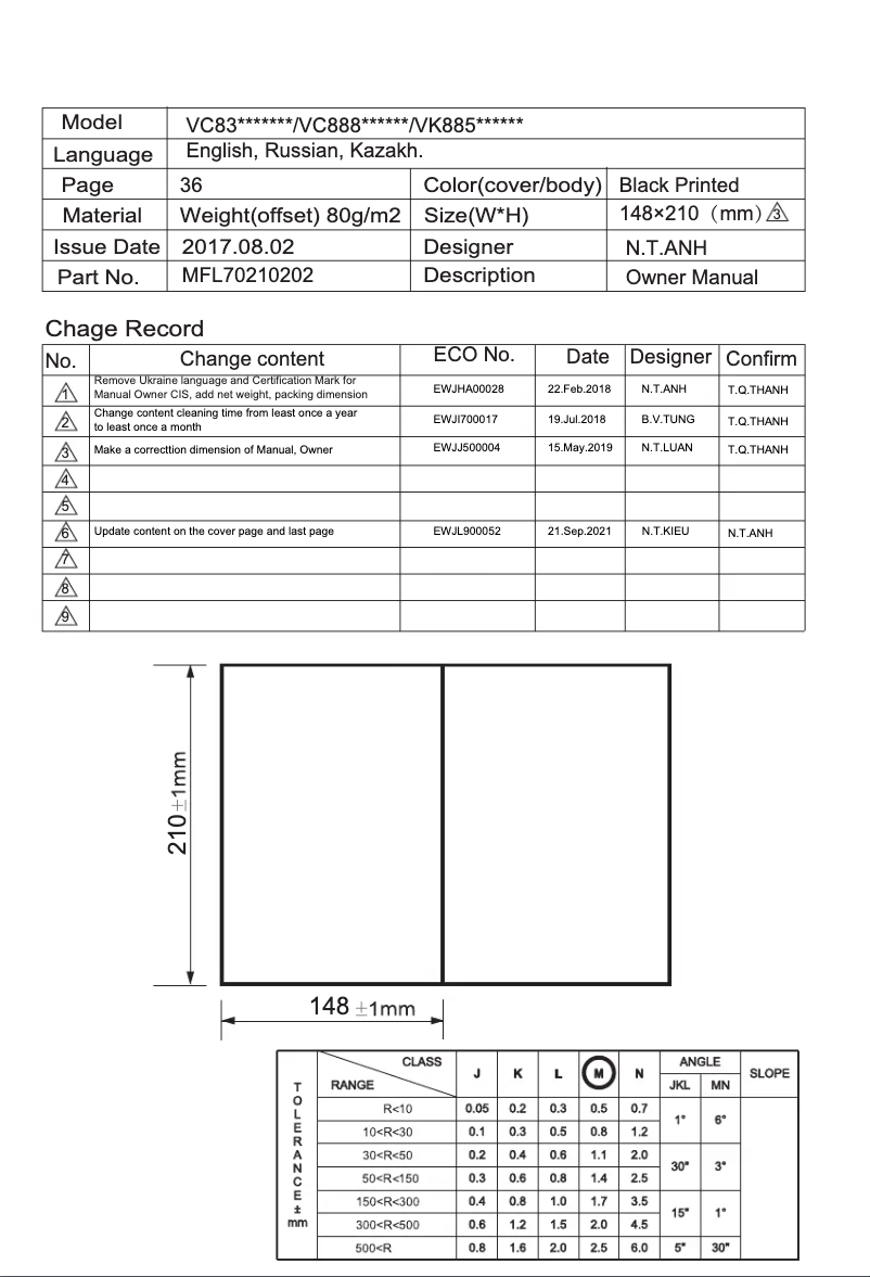 Page 1 de la notice Manuel utilisateur LG VK88509HUG