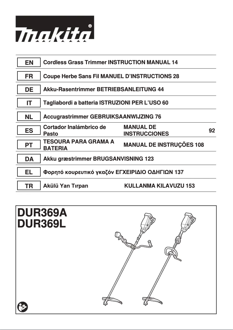 Page n°1 - Manuel utilisateur Makita DUR369LZ