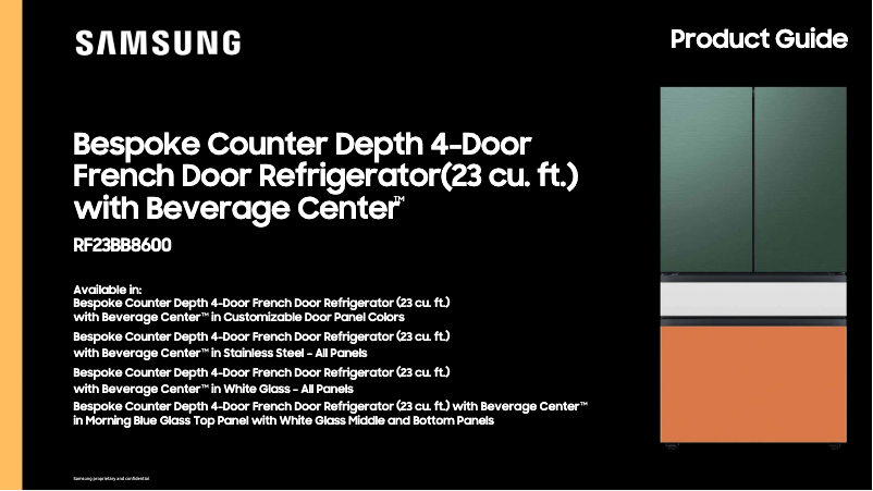 Page 1 de la notice Brochure Samsung RF23BB860012