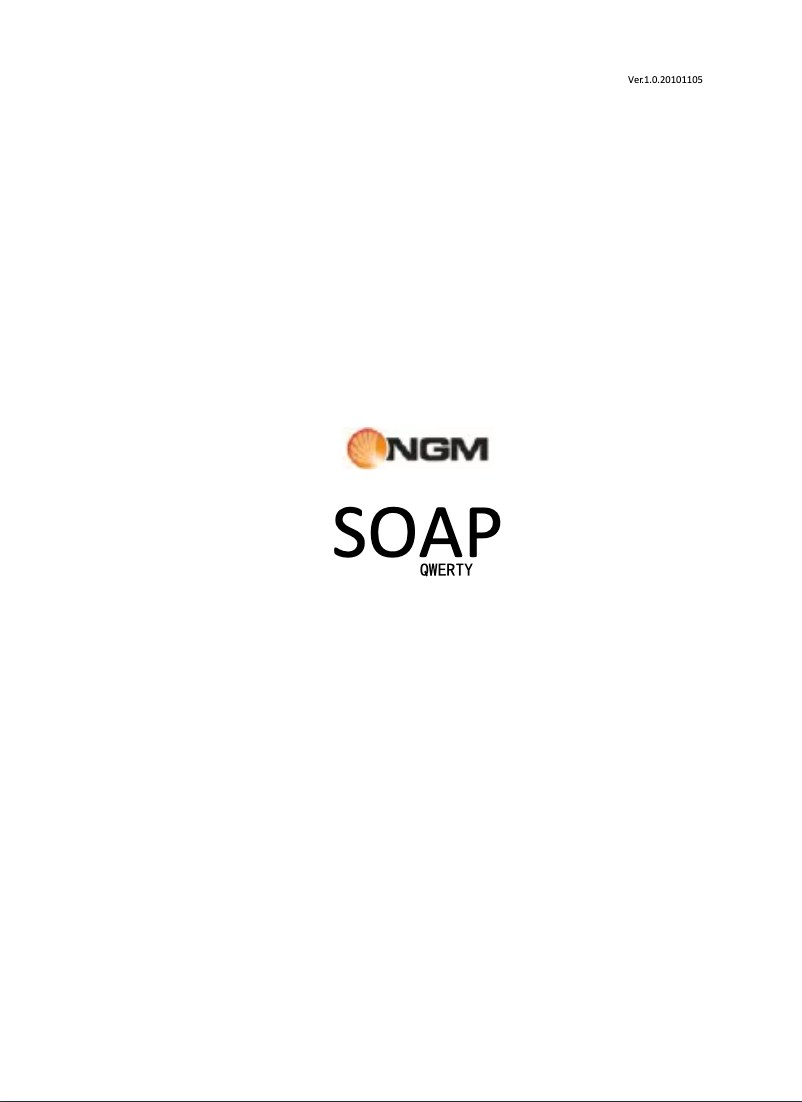 Page n°1 - Manuel utilisateur NGM Soap Qwerty