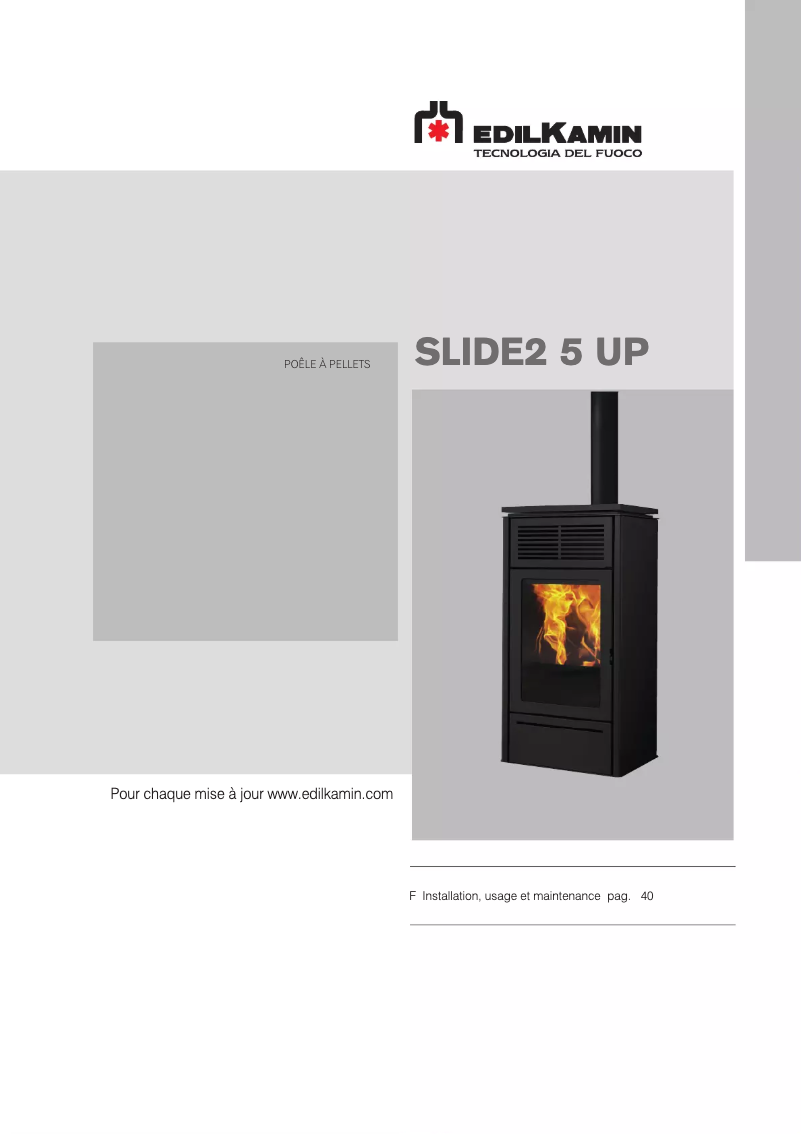 Page 1 de la notice Manuel utilisateur Edilkamin SLIDE2 5 UP