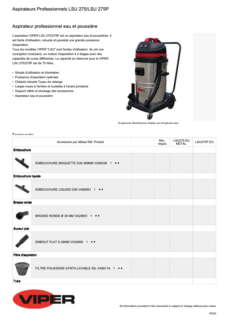 Image de la première page du manuel de l'appareil LSU275