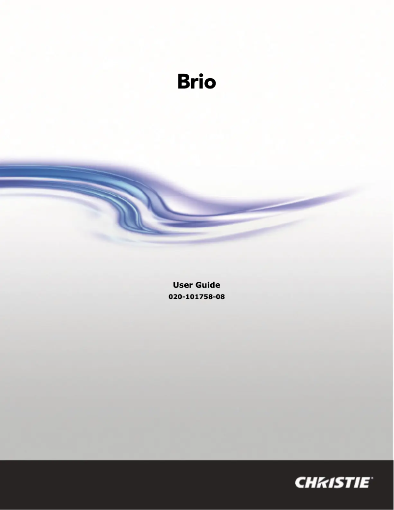 Page 1 de la notice Manuel utilisateur Christie Brio
