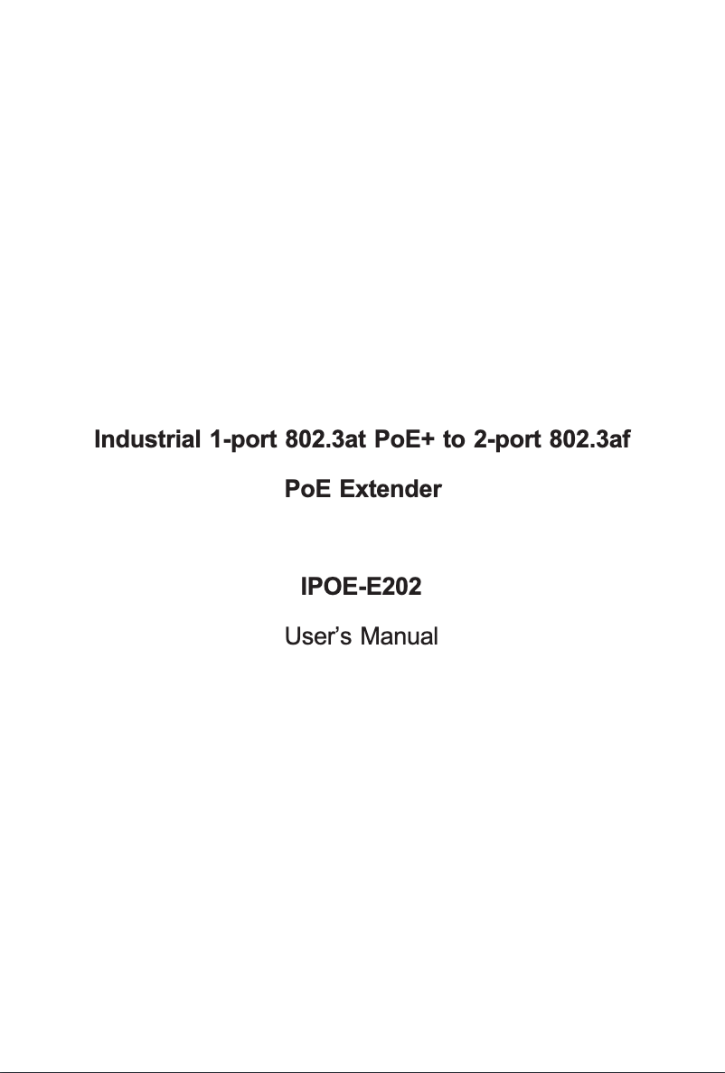 Page 1 de la notice Manuel utilisateur Planet IPOE-E202