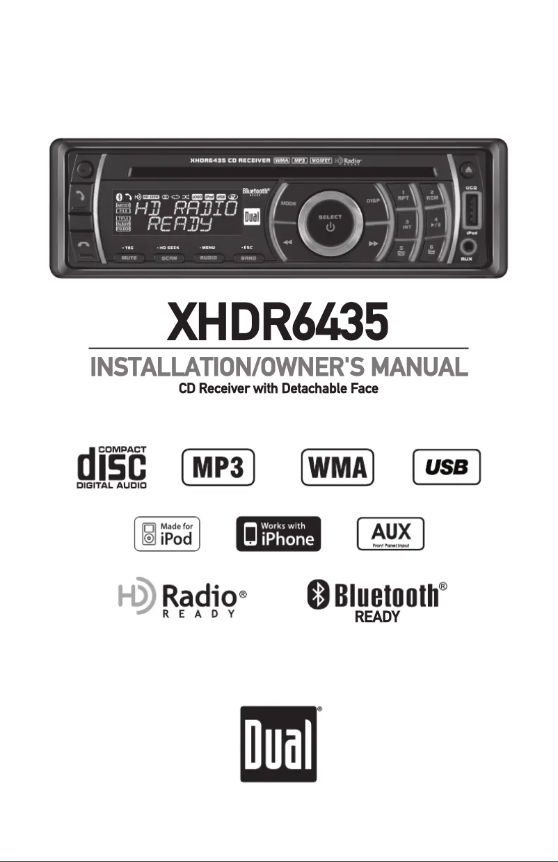 Page 1 de la notice Manuel utilisateur Dual XHDR6435