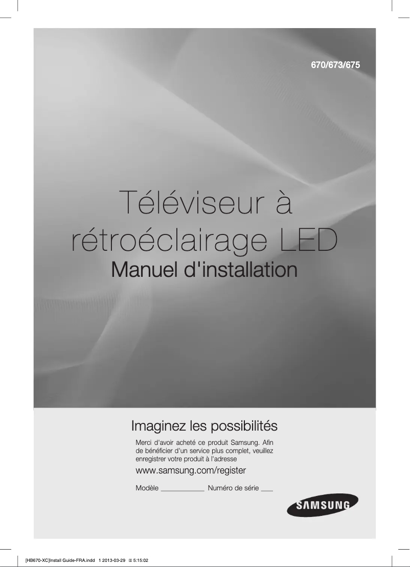Page 1 de la notice Manuel utilisateur Samsung HG39EB675FB