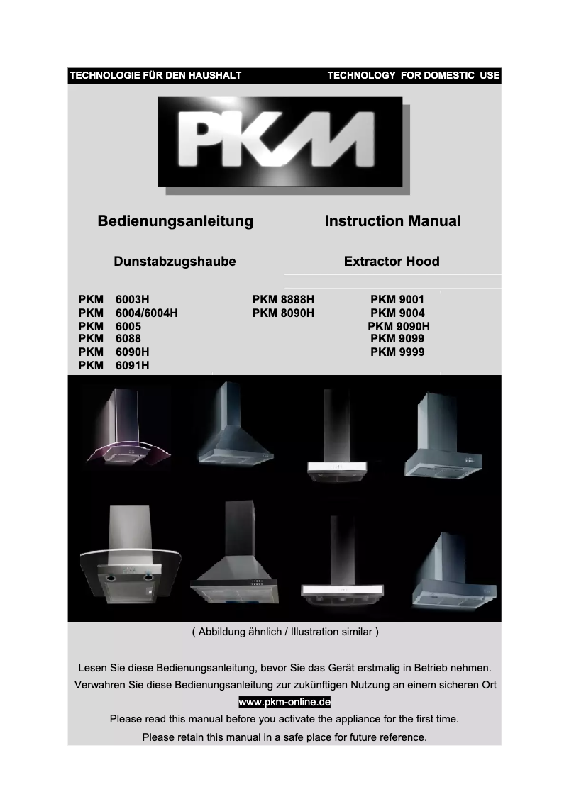 Page 1 de la notice Manuel utilisateur PKM 6005