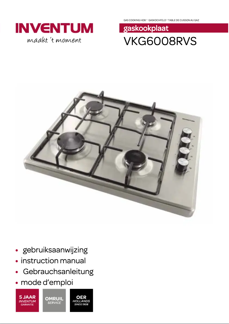 Image de la première page du manuel de l'appareil VKG6008RVS