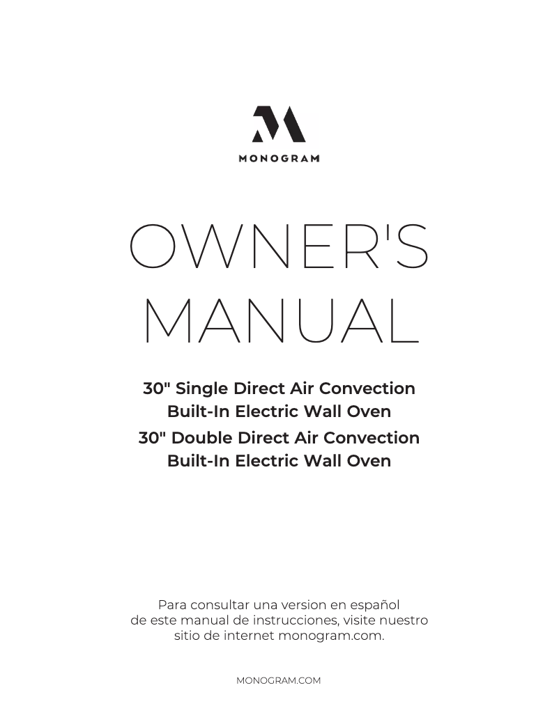 Page n°1 - Manuel utilisateur Monogram ZTD90DPSN