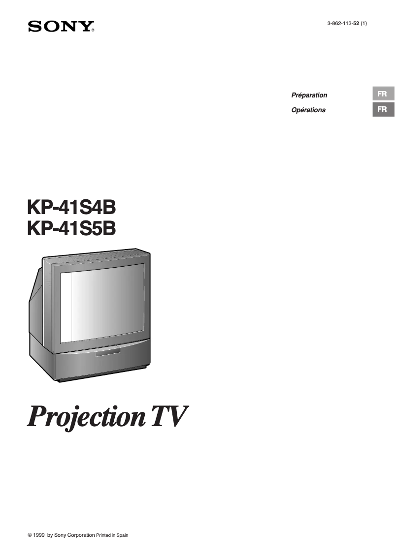 Page 1 de la notice Manuel utilisateur Sony KP-41S4B