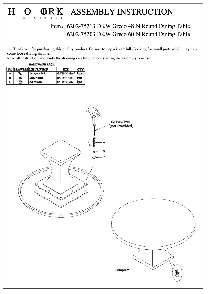 Page 1 de la notice Manuel utilisateur Hooker 6202-75213 DKW