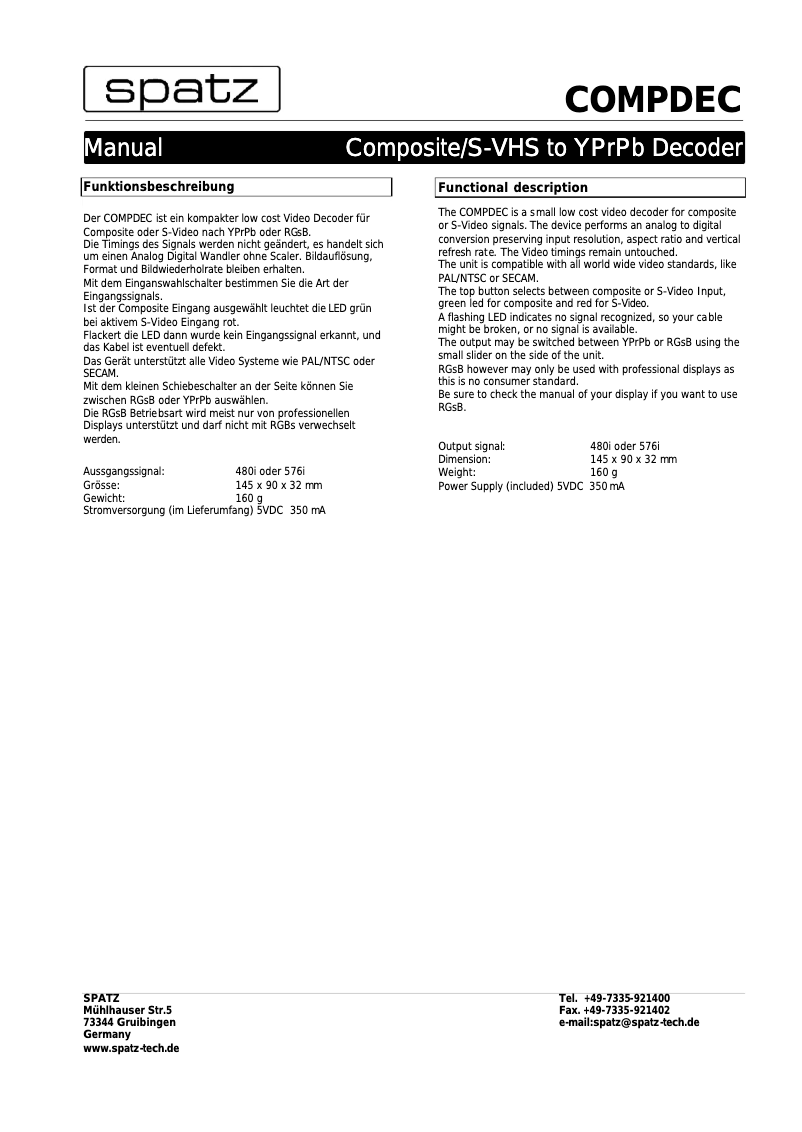 Image de la première page du manuel de l'appareil Compdec