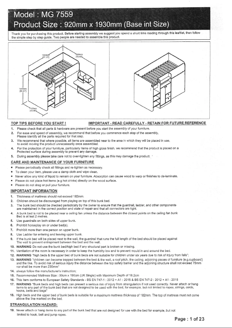 Page 1 de la notice Manuel utilisateur Flintshire Taylor