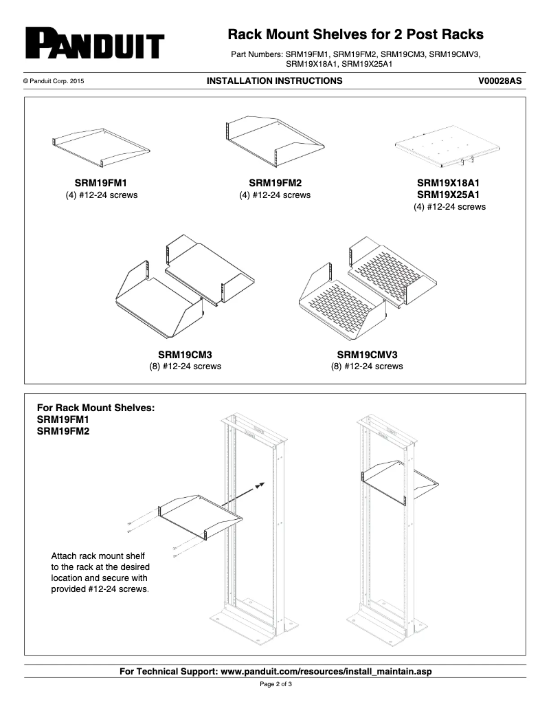 Page n°1 - Mode d'emploi Panduit SRM19FM2