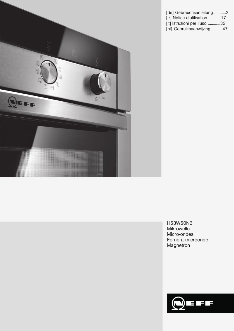 Image de la première page du manuel de l'appareil H53W60N3