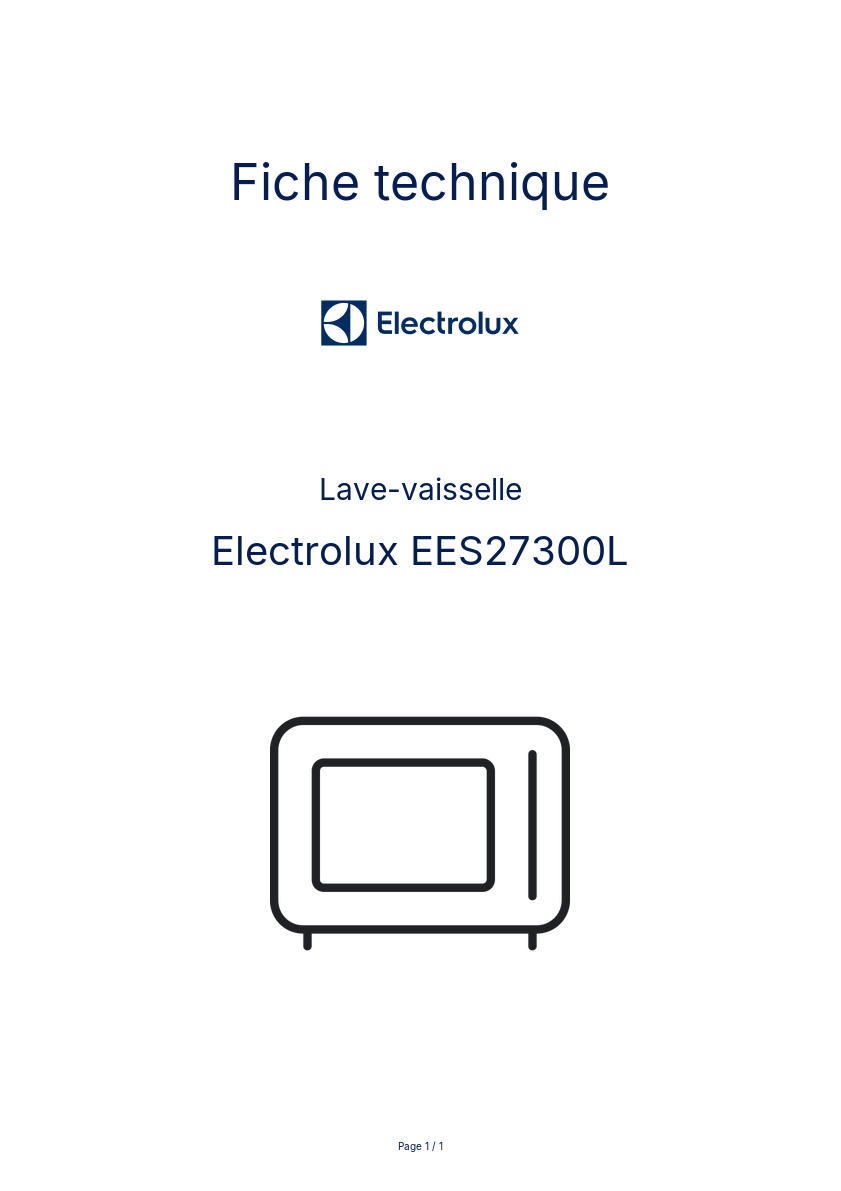 Image de la première page du manuel de l'appareil EES27300L