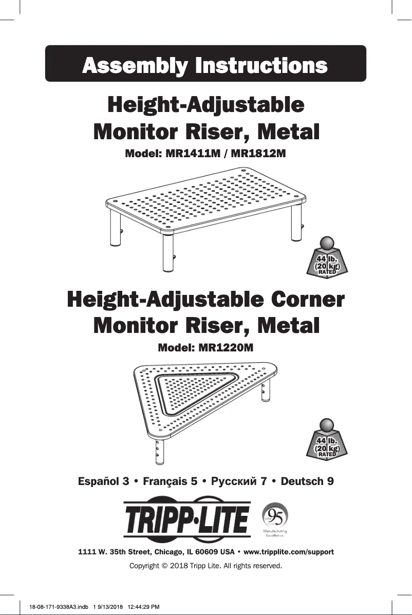 Page n°1 - Manuel utilisateur Tripp Lite MR1411M