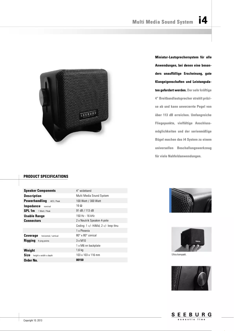 Page 1 de la notice Manuel utilisateur Seeburg i4