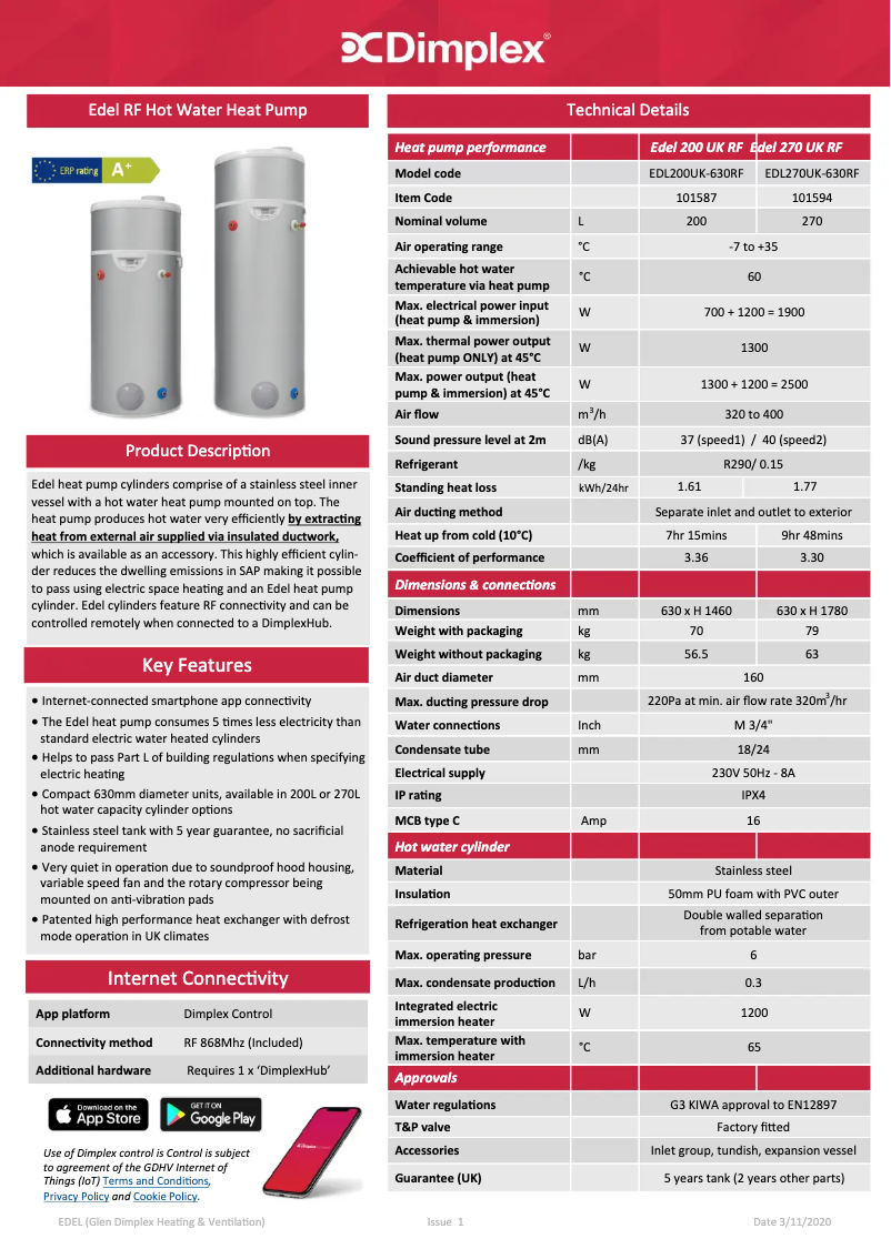 Image de la première page du manuel de l'appareil EDL200UK-630RF