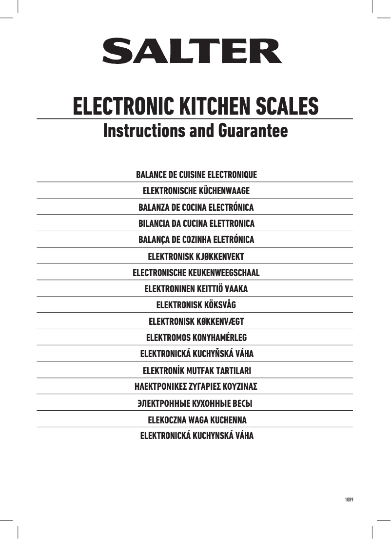 Page 1 de la notice Manuel utilisateur Salter 1089