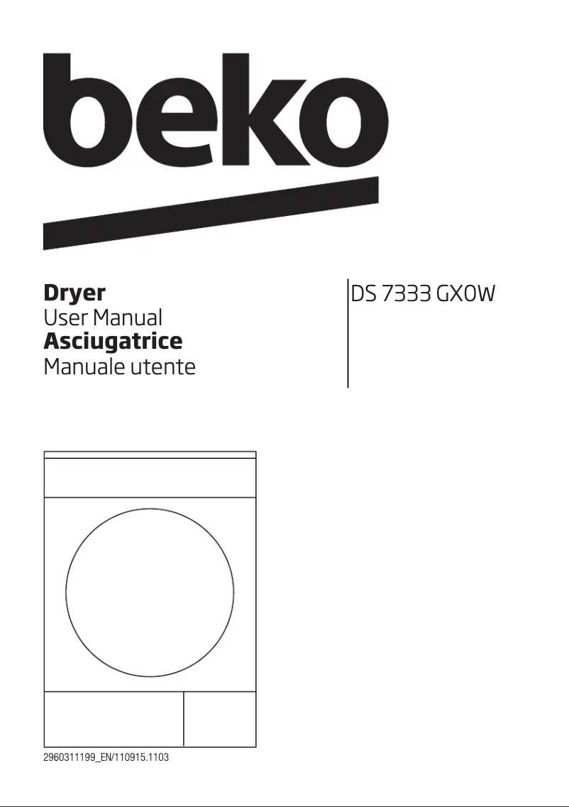 Page 1 de la notice Manuel utilisateur Beko DS7333GX0W