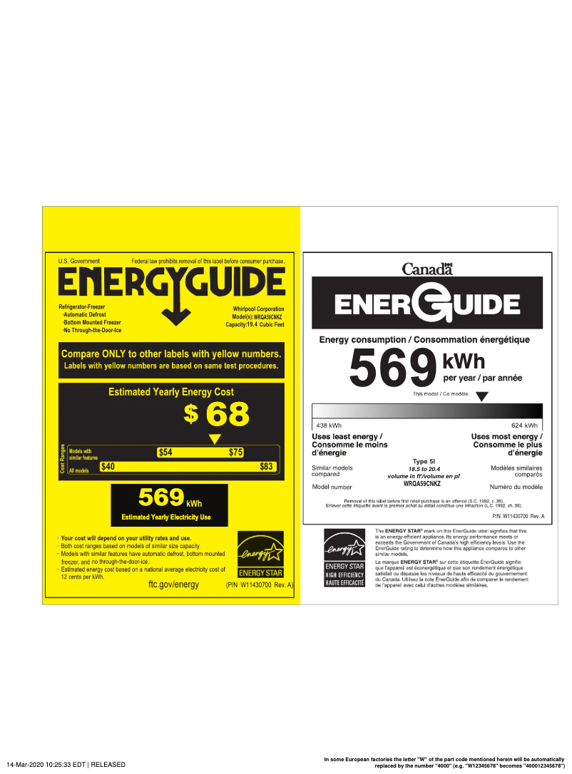 Image de la première page du manuel de l'appareil WRQA59CNKZ