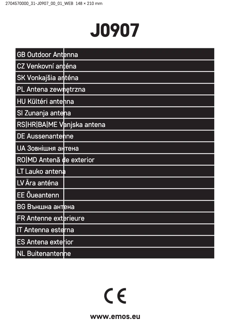 Page n°1 - Manuel utilisateur Emos J0907