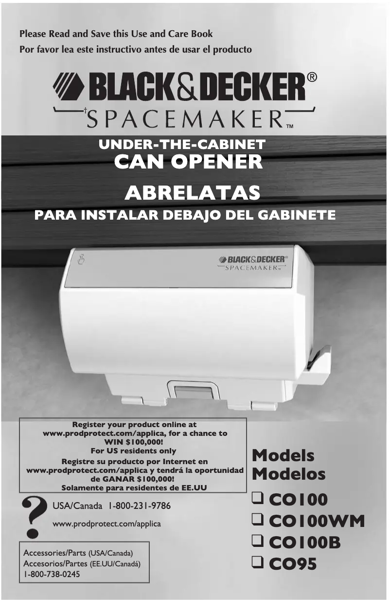 Page 1 de la notice Manuel utilisateur Black & Decker Spacemaker CO100