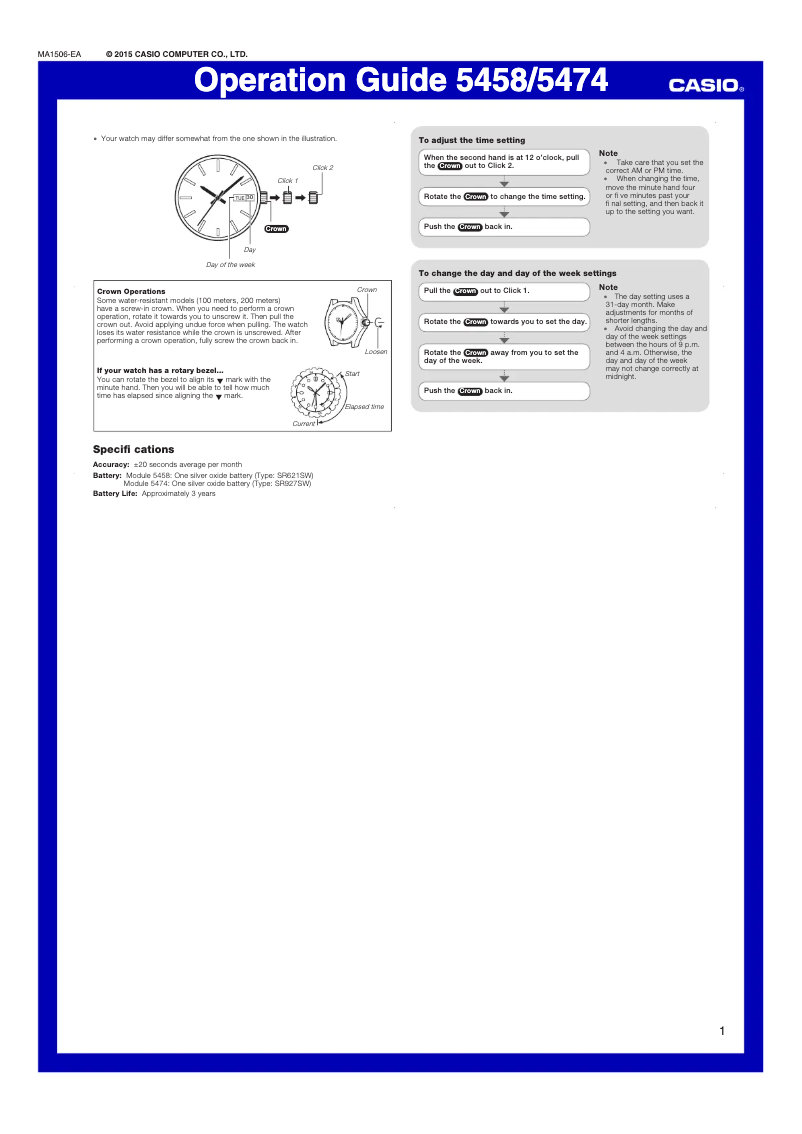 Image de la première page du manuel de l'appareil Collection MRW-210H-1AVEF