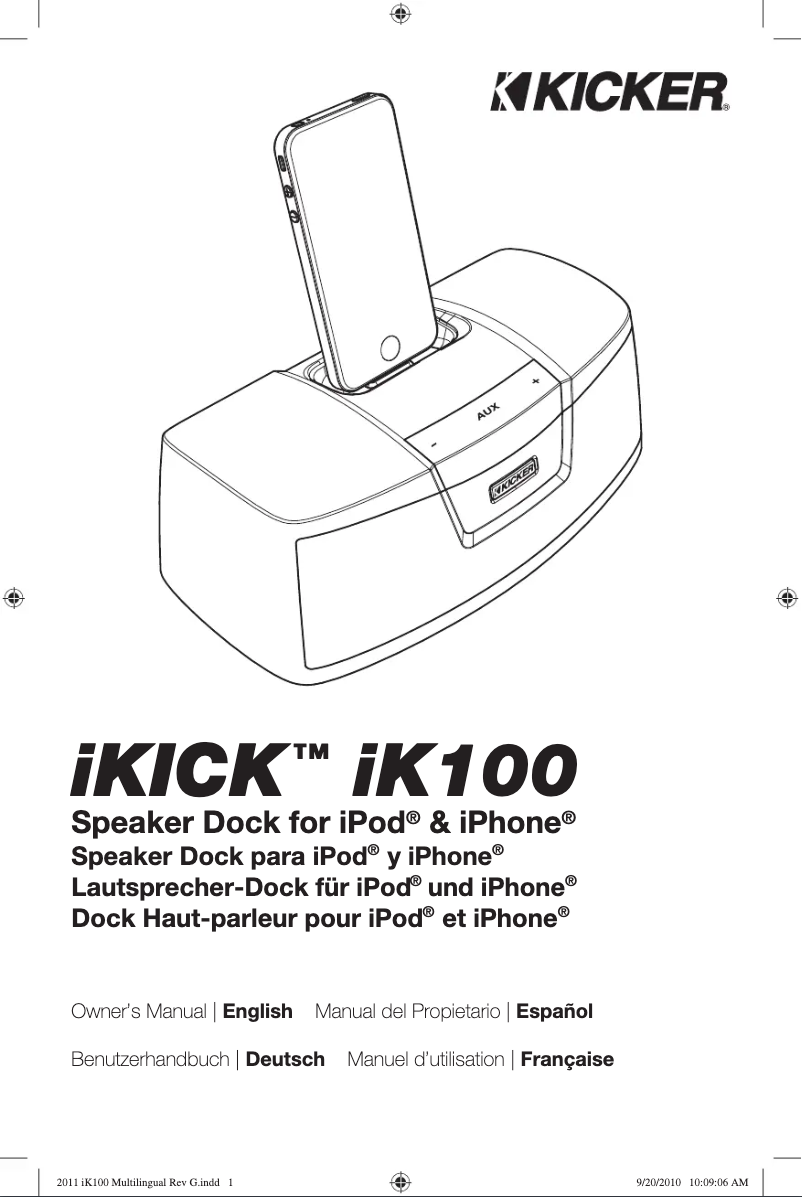 Page 1 de la notice Manuel utilisateur Kicker iK100