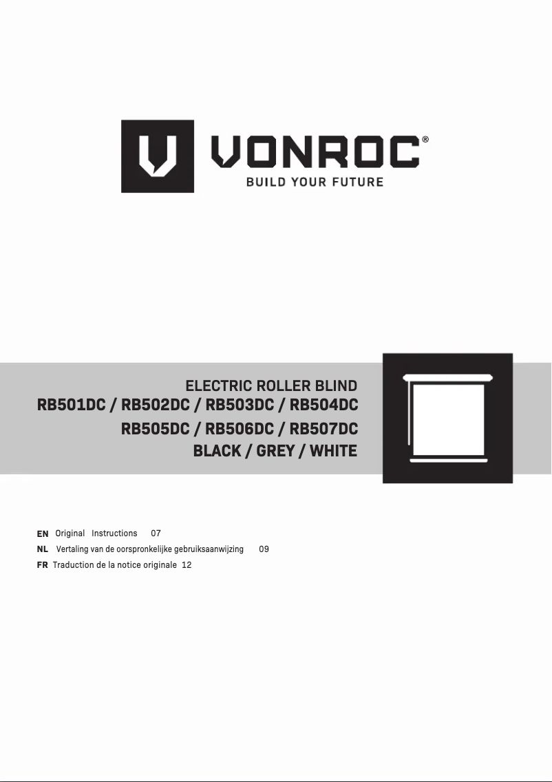 Page n°1 - Manuel utilisateur Vonroc RB507DC