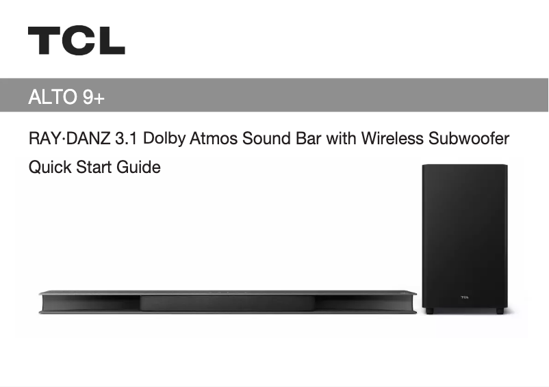 Page 1 de la notice Manuel utilisateur TCL Alto 9+ TS9030
