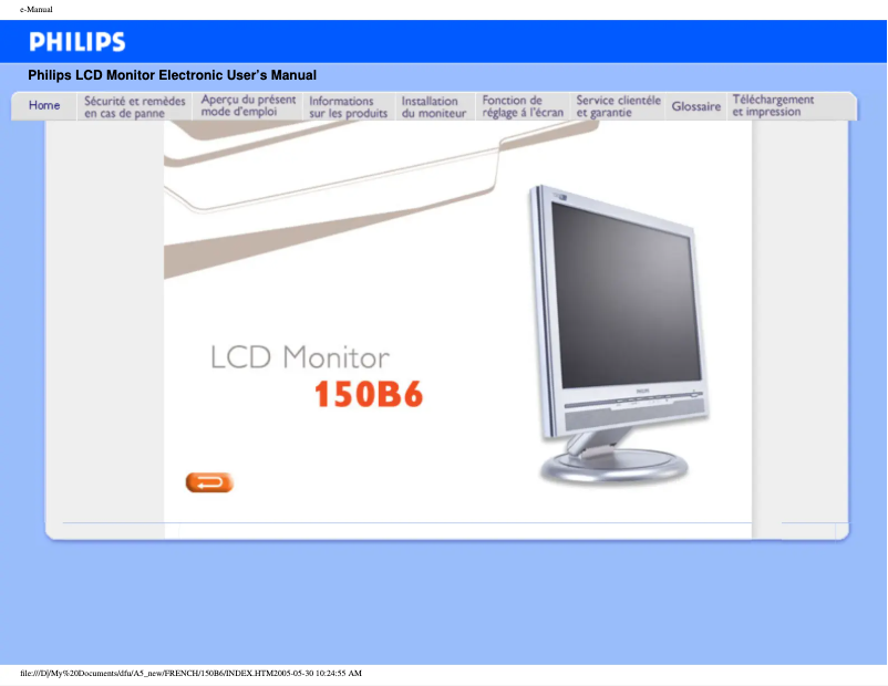 Page n°1 - Manuel utilisateur Philips 150B6CS
