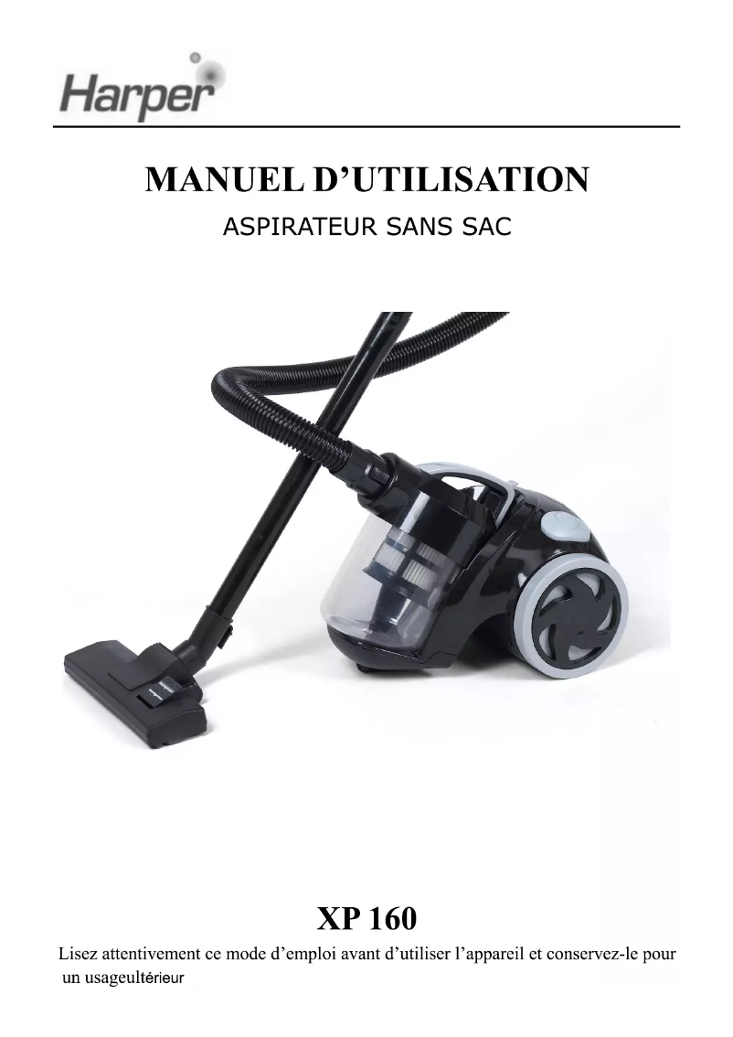 Page 1 de la notice Manuel utilisateur Harper XP160