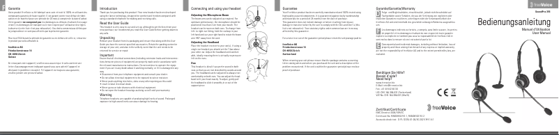 Page 1 de la notice Manuel utilisateur freeVoice SoundPro 355 Mono UNC