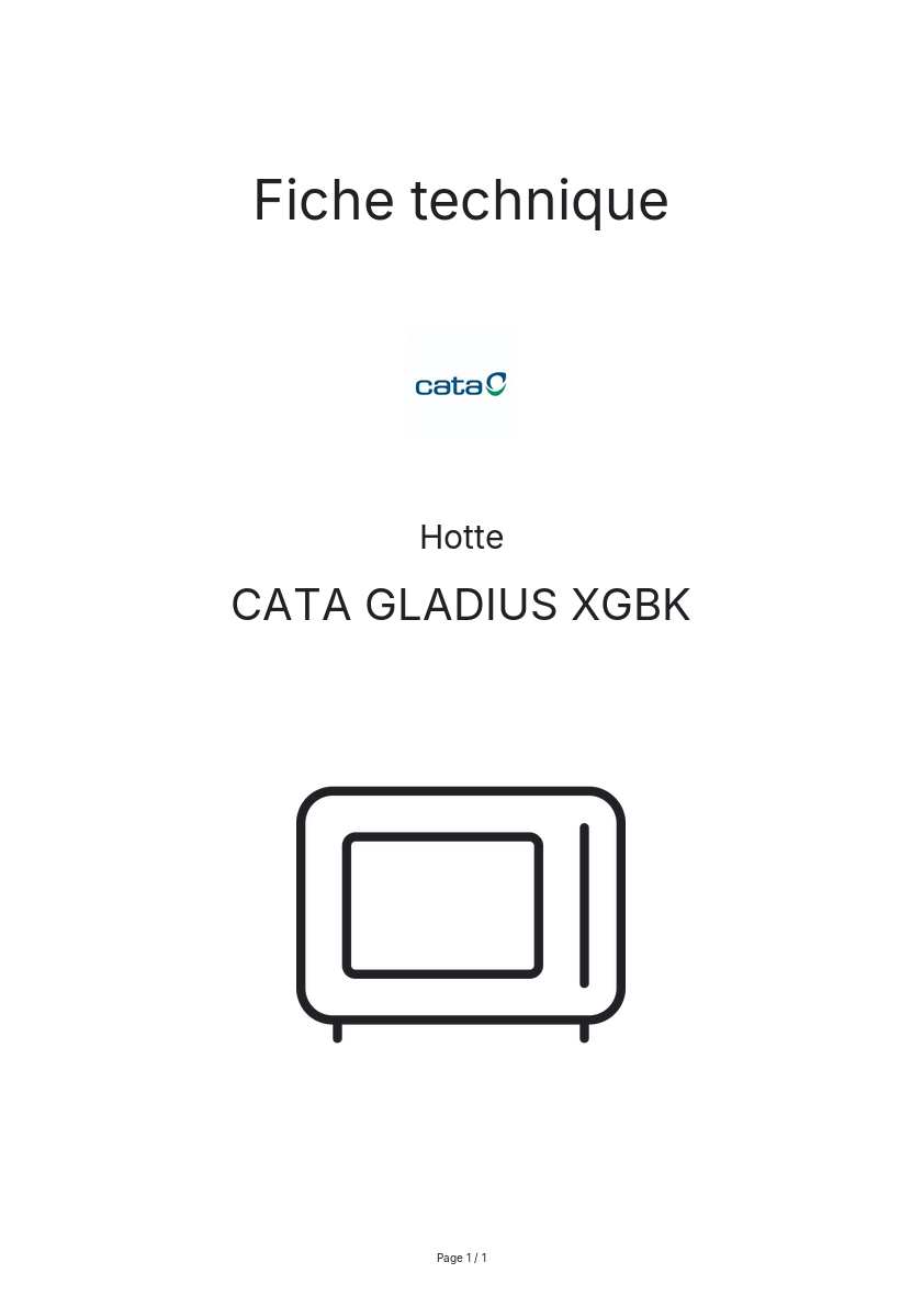 Image de la première page du manuel de l'appareil GLADIUS XGBK
