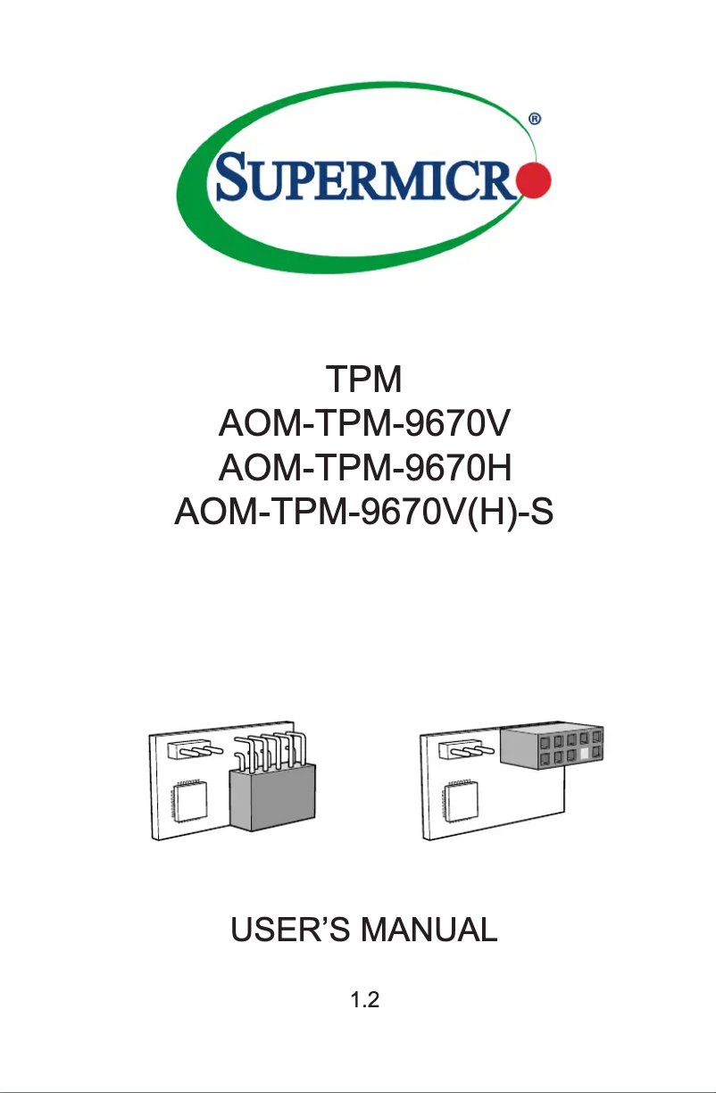 Page 1 de la notice Manuel utilisateur Supermicro AOM-TPM-9670V-S