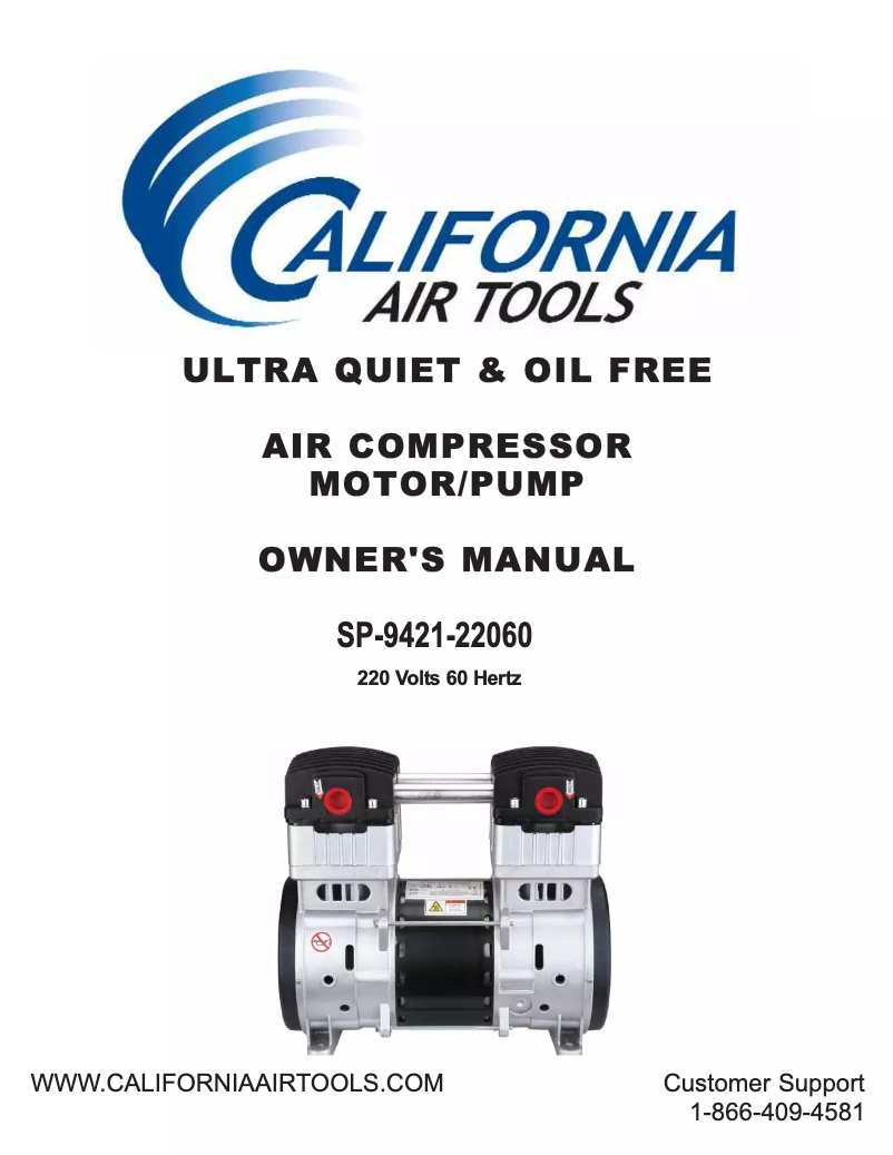Page 1 de la notice Manuel utilisateur California Air Tools SP-9421-22060